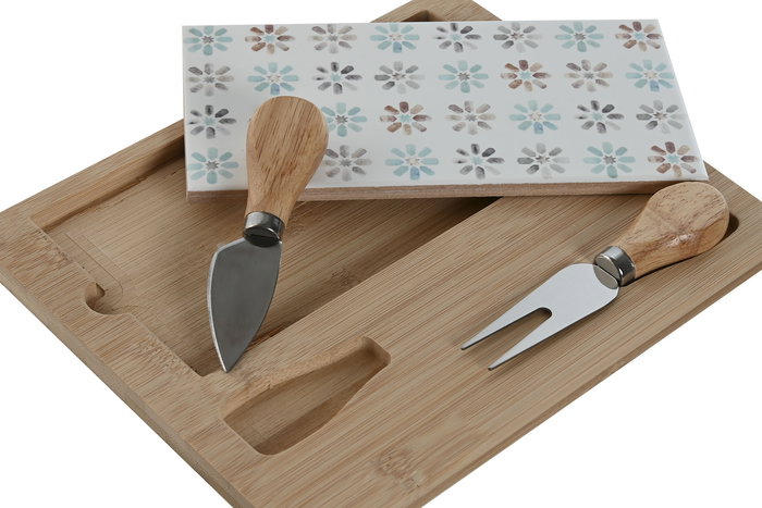 DKD Home Decor Tabla Aperitivo Urban Multicolor Bambú Gres Set 4 Piezas 20 x 1.2 x 24.5 cm DKD Home Decor Tabla Aperitivo Urban Multicolor Bambú Gres Set 4 Piezas 20 x 1.2 x 24.5 cm