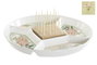 DKD Home Decor Bandeja de Aperitivo Gres y Bambú Verde y Beige