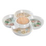 DKD Home Decor Bandeja de Aperitivo Gres y Bambú Verde 22x22x3 cm