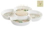 DKD Home Decor Bandeja de Aperitivo Gres y Bambú Verde 22x22x3 cm