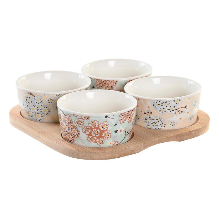 DKD Home Decor Set de Aperitivo 5 Piezas Gres y Bambú Verde y Beige DKD Home Decor Set de Aperitivo 5 Piezas Gres y Bambú Verde y Beige