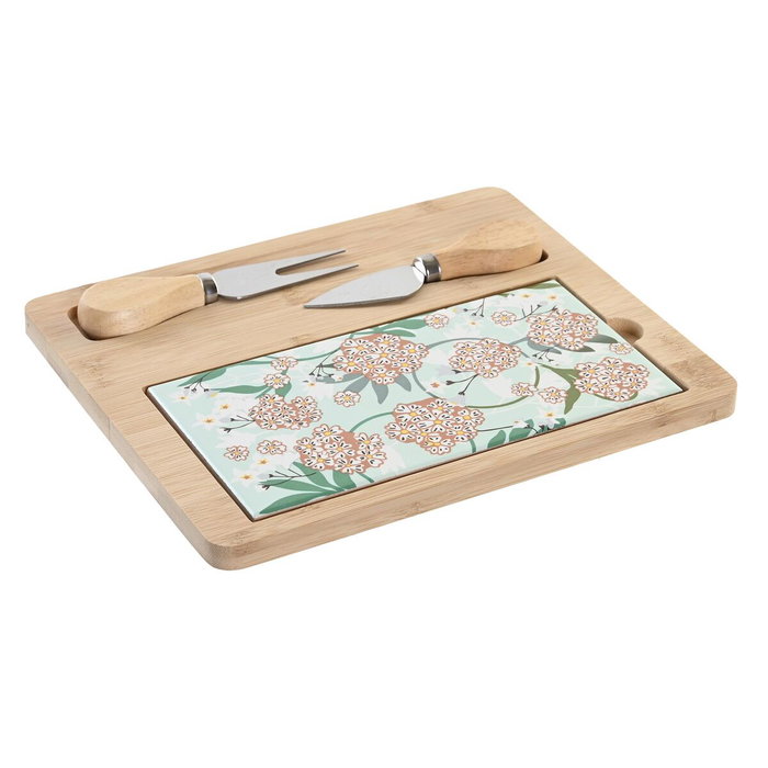 DKD Home Decor Set de 4 Tablas de Aperitivo de Bambú y Gres Verde DKD Home Decor Set de 4 Tablas de Aperitivo de Bambú y Gres Verde