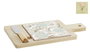 DKD Home Decor Set de 3 Tablas para Aperitivo Bambú y Gres Verde, Beige y Blanco