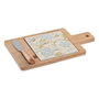 DKD Home Decor Set de 3 Tablas para Aperitivo Bambú y Gres Verde, Beige y Blanco