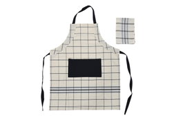 DKD Home Decor Set de 2 Delantales de Algodón con Cuadros, 70x85 cm