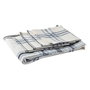 DKD Home Decor Mantel Set de 5 150 x 150 cm Azul Blanco Negro Cuadros Algodón Poliéster