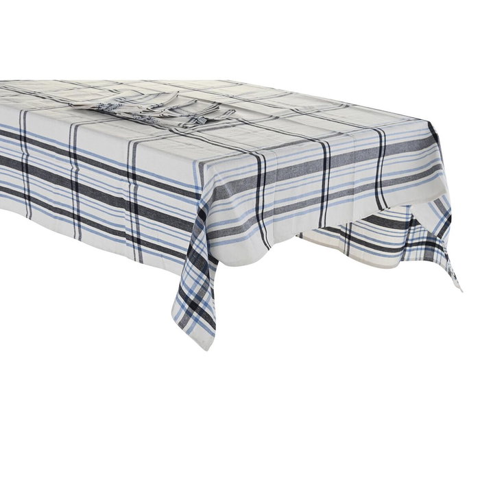 DKD Home Decor Set de 9 Manteles de Cuadros Azul y Beige 250x150 cm DKD Home Decor Set de 9 Manteles de Cuadros Azul y Beige 250x150 cm