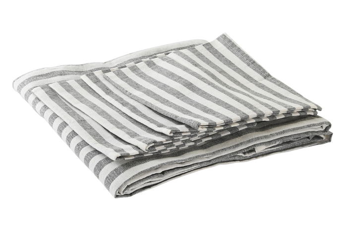 DKD Home Decor Mantel Basicos Verde Blanco 150x150cm Set de 5