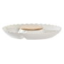 DKD Home Decor Bandeja de Porcelana y Bambú Blanco 25,5x25,5x3 cm
