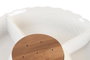DKD Home Decor Bandeja de Porcelana y Bambú Blanco 25,5x25,5x3 cm