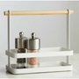 DKD Home Decor Organizador de Aceites y Especias en Metal y Pino Blanco