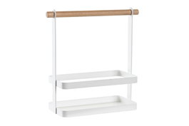 DKD Home Decor Yamazaki 22 Organizador Basicos Blanco Natural Metal Pino 10 x 24 x 20 cm