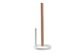 DKD Home Decor Portarrollos Metal y Pino Blanco 13x13x31,5 cm