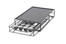 DKD Home Decor Soporte de Metal para 32 Cápsulas Nespresso, Negro