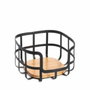 DKD Home Decor Frutero IRON BLACK de Acero y Bambú, Negro y Natural