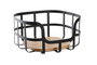 DKD Home Decor Frutero IRON BLACK de Acero y Bambú, Negro y Natural