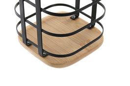 DKD Home Decor Cubertero Basicos Negro Natural Acero Bambu 12 x 14.5 x 12 cm