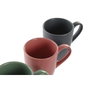 DKD Home Decor Set de 6 Tazas de Gres y Madera de Caucho Verde, 160 ml