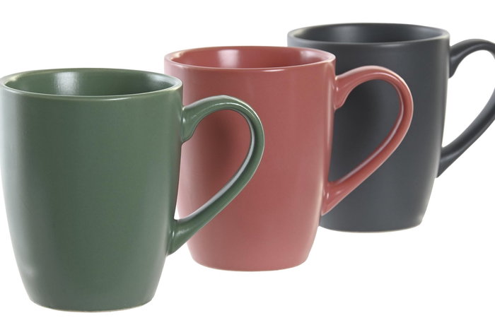 DKD Home Decor Mug Lianfeng 21 Verde Rosa 12 x 17 x 39 cm Set de 6