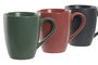 DKD Home Decor Lianfeng 21 Taza de Gres con Tapa Rubberwood, Set de 4, 300ml, Verde/Rosa/Gris Oscuro, 13 x 31 x 19 cm