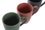 DKD Home Decor Lianfeng 21 Taza de Gres con Tapa Rubberwood, Set de 4, 300ml, Verde/Rosa/Gris Oscuro, 13 x 31 x 19 cm
