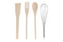 DKD Home Decor Lianfeng 21 Bote Utensilios Gres Rubberwood Set 5 Verde Rosa Gris Oscuro Natural 10x10x14 cm