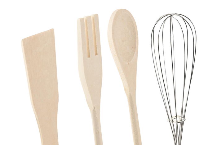 DKD Home Decor Lianfeng 21 Bote Utensilios Gres Rubberwood Set 5 Verde Rosa Gris Oscuro Natural 10x10x14 cm