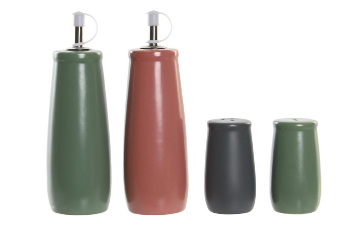 DKD Home Decor Aceitera Vinagrera Lianfeng 21 Verde Rosa Blanco Natural Gres Rubberwood 16 x 22.5 x 19 cm Set 4 Piezas DKD Home Decor Aceitera Vinagrera Lianfeng 21 Verde Rosa Blanco Natural Gres Rubberwood 16 x 22.5 x 19 cm Set 4 Piezas