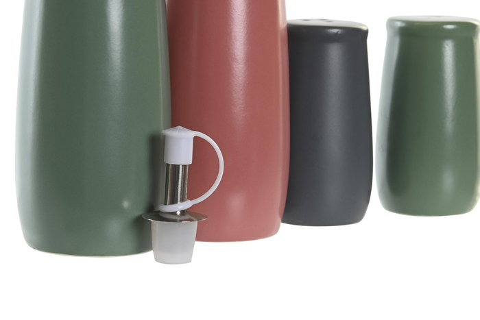 DKD Home Decor Aceitera Vinagrera Lianfeng 21 Verde Rosa Blanco Natural Gres Rubberwood 16 x 22.5 x 19 cm Set 4 Piezas DKD Home Decor Aceitera Vinagrera Lianfeng 21 Verde Rosa Blanco Natural Gres Rubberwood 16 x 22.5 x 19 cm Set 4 Piezas