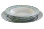 DKD Home Decor Vajilla Árabe Verde Azul Porcelana Set de 18 Piezas