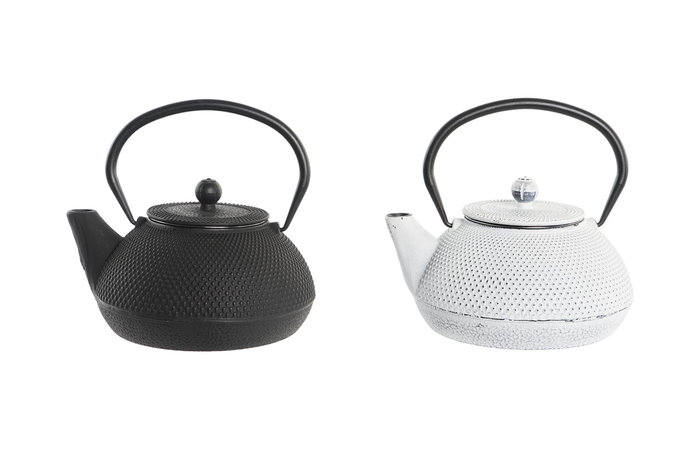 DKD Home Decor Tetera Oriental Hierro Colado Inox Negro Blanco 18 x 17.5 x 19 cm (2 Unidades) DKD Home Decor Tetera Oriental Hierro Colado Inox Negro Blanco 18 x 17.5 x 19 cm (2 Unidades)