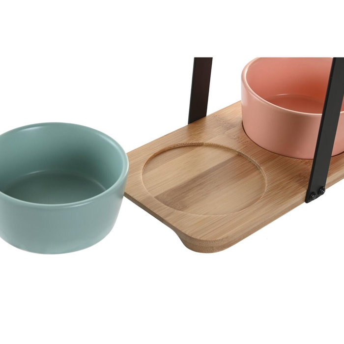 DKD Home Decor Set de Aperitivo de 3 Piezas de Bambú y Porcelana DKD Home Decor Set de Aperitivo de 3 Piezas de Bambú y Porcelana