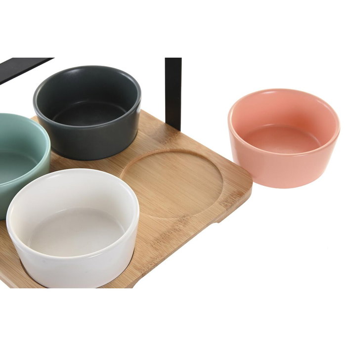 DKD Home Decor Set de Aperitivo 5 piezas de Bambú y Porcelana 20x20x14 cm Multicolor y Natural DKD Home Decor Set de Aperitivo 5 piezas de Bambú y Porcelana 20x20x14 cm Multicolor y Natural
