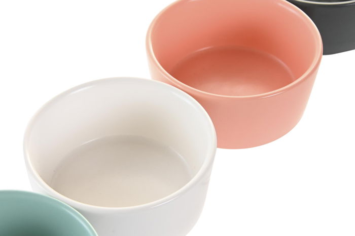 DKD Home Decor Aperitivo Set de 5 Piezas Bambú y Porcelana Multicolor Natural 20 x 20 x 14 cm