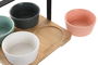 DKD Home Decor Aperitivo Set de 5 Piezas Bambú y Porcelana Multicolor Natural 20 x 20 x 14 cm