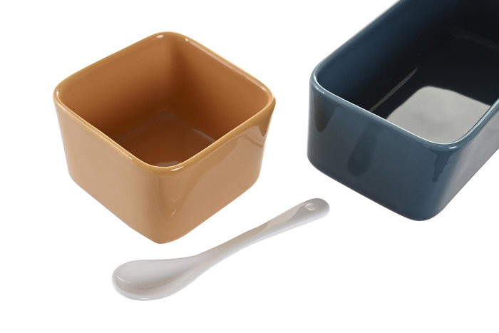 DKD Home Decor Aperitivo Multicolor Natural Bambu/Porcelana 26 x 8 x 27 cm Set de 5