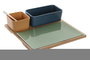 DKD Home Decor Set de Aperitivo de 5 Piezas en Bambú y Porcelana Multicolor