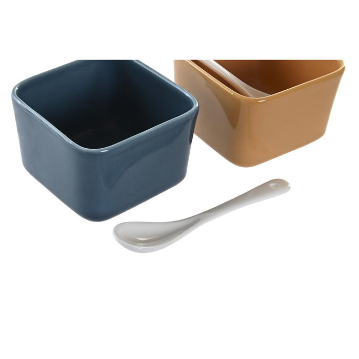 DKD Home Decor Set de Aperitivo 8 Piezas de Bambú y Porcelana Multicolor DKD Home Decor Set de Aperitivo 8 Piezas de Bambú y Porcelana Multicolor