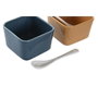 DKD Home Decor Set de Aperitivo 8 Piezas de Bambú y Porcelana Multicolor