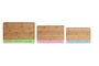 DKD Home Decor Tabla Cortar Bambú Azul Verde Rosa Set 3 Piezas 22.4 x 1.2 x 33.5 cm
