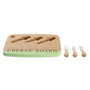 DKD Home Decor Tabla Cortar Bambu Inox Azul Verde 2 x 33.5 x 24 cm Set de 4