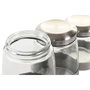 DKD Home Decor Set de 3 Botes de Cristal e Inox Plateado