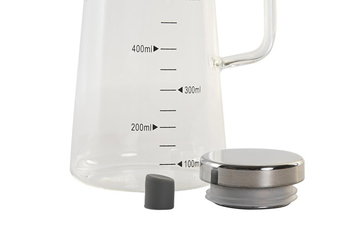 DKD Home Decor Aceitera Basicos Transparente Plateado Borosilicato Inox Cierre Hermetico Apto Lavavajillas 9 x 19.6 x 15 cm DKD Home Decor Aceitera Basicos Transparente Plateado Borosilicato Inox Cierre Hermetico Apto Lavavajillas 9 x 19.6 x 15 cm