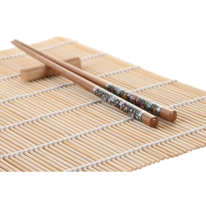 DKD Home Decor Set de Sushi 16 Piezas Verde en Gres y Bambú DKD Home Decor Set de Sushi 16 Piezas Verde en Gres y Bambú
