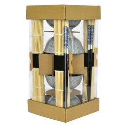 DKD Home Decor Sushi Set 16 Piezas Bambú y Gres Negro