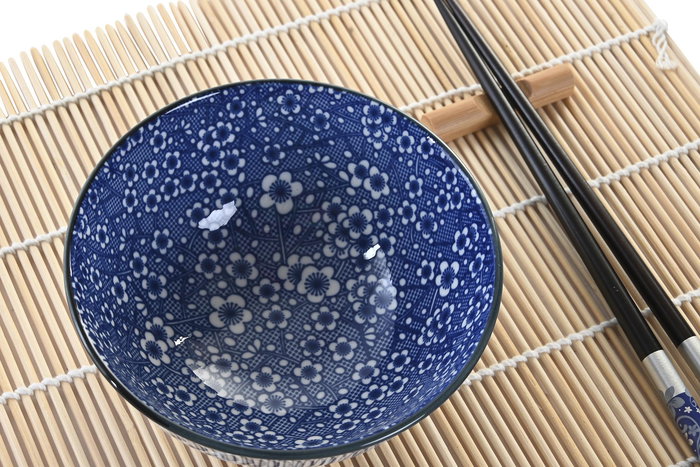 DKD Home Decor Set de Vajilla Bambú Gres Negro Azul 16 Piezas 14.5 x 14.5 x 31 cm