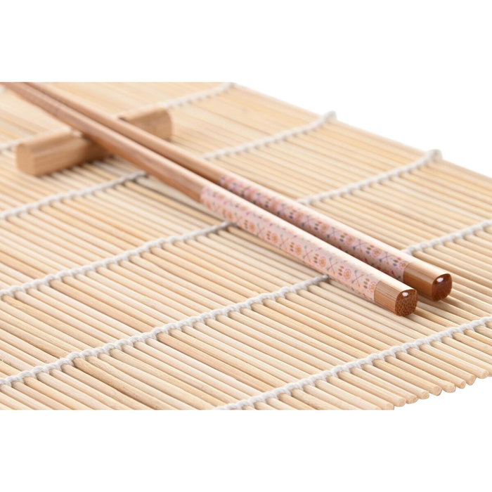 DKD Home Decor Sushi Set Mandala 16 Piezas Fucsia
