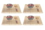 DKD Home Decor Sushi Set Mandala 16 Piezas en Gres y Bambú