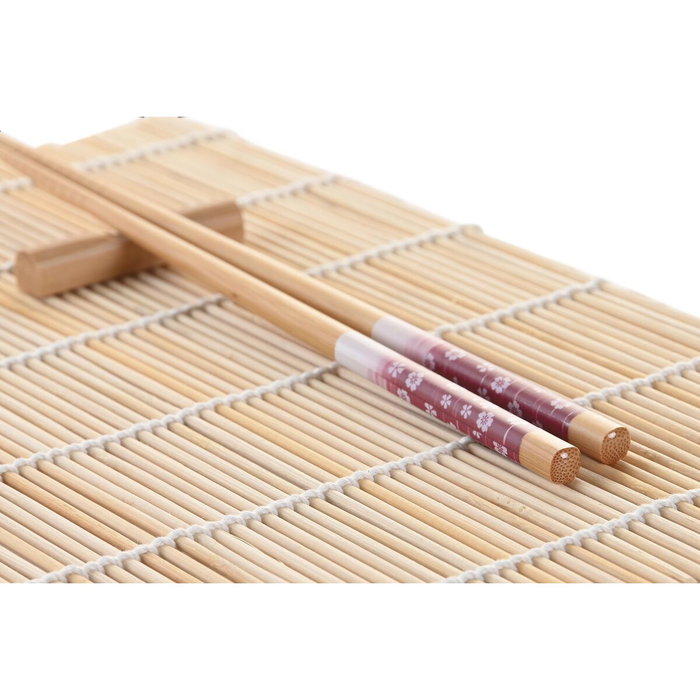 DKD Home Decor Sushi Set Mandala 16 Piezas en Gres y Bambú DKD Home Decor Sushi Set Mandala 16 Piezas en Gres y Bambú