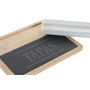 DKD Home Decor Set de 3 Tablas para Aperitivo de Bambú y Pizarra con Tapas